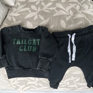 Olive + Scout Unisex 6-12M 2pc Tailgate Graphic Fleece Sweatshirt & Pants